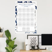 Navy Blue, Silver & White - 18 Zitkuur Poster (Thuiskantoor)