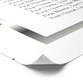 Navy Blue, Silver & White - 20-zittingskaart Poster (Hoek)