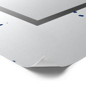 Navy Blue, Silver & White Satin - Zitkaart Poster (Hoek)