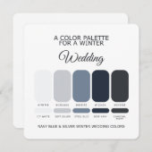 Navy Blue Silver Winter Wedding Palette 2026 Card Kaart (Voorkant / Achterkant)