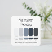 Navy Blue Silver Winter Wedding Palette 2026 Card Kaart (Staand voorkant)