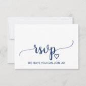 Navy Blue Simple Calligraphy Menu Keuze RSVP-kaart (Voorkant)