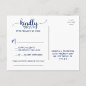 Navy Blue Simple Calligraphy Song Request RSVP Uitnodiging Briefkaart (Achterkant)