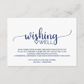 Navy Blue Simple Calligraphy Wedding Well Wishing Informatiekaartje (Voorkant)