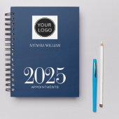 Navy Blue Simple Company Logo 2025 Planner