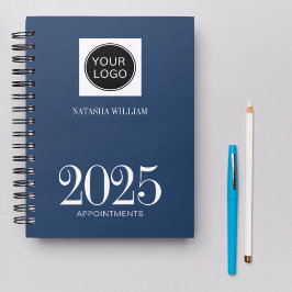 Navy Blue Simple Company Logo 2025 Planner