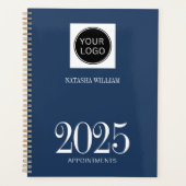 Navy Blue Simple Company Logo 2025 Planner (Voorkant)