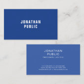 Navy Blue Simple Elegant Design Professional Luxe Visitekaartje (Voorkant / Achterkant)