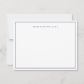 Navy Blue Simple Elegant Formal Full Name  Notitiekaartje (Voorkant)