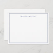 Navy Blue Simple Elegant Formal Full Name  Notitiekaartje (Voorkant / Achterkant)
