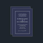 Navy Blue Simple Elegant Formal Wedding Invitation Kaart<br><div class="desc">Navy Blue Simple Elegant Formal Wedding Invitation</div>