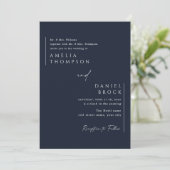 Navy Blue Simple Elegant minimalist handgeschreven Kaart (Staand voorkant)