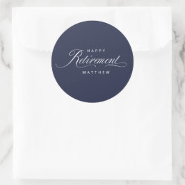 Navy Blue Simple Elegant Retirement Party Ronde Sticker