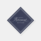 Navy Blue Simple Elegant Retirement Party Servet (Hoek)