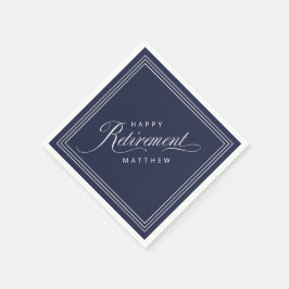 Navy Blue Simple Elegant Retirement Party Servet