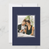 Navy Blue Simple Elegant Save the Date met Photo (Achterkant)