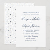 Navy Blue Simple Elegant Script Typography Weddens Kaart (Voorkant / Achterkant)