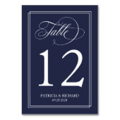 Navy Blue Simple Elegant Wedding Kaart (Voorkant)