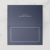 Navy Blue Simple Elegant Wedding Place Card Plaatskaartje (Buitenkant ongevouwen)