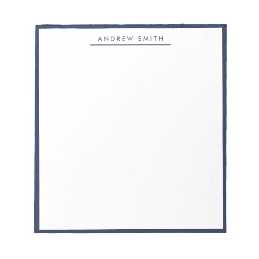 Navy Blue Simple Line Modern Classic minimalist Notitieblok (Voorkant)