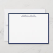 Navy Blue Simple Line Modern Professional Minimal Notitiekaartje (Voorkant)