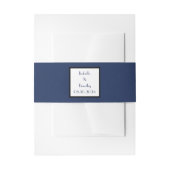 Navy Blue Simple Minimalist Elegant Modern Wedding Uitnodigingen Wikkel (Voorkant Voorbeeld)