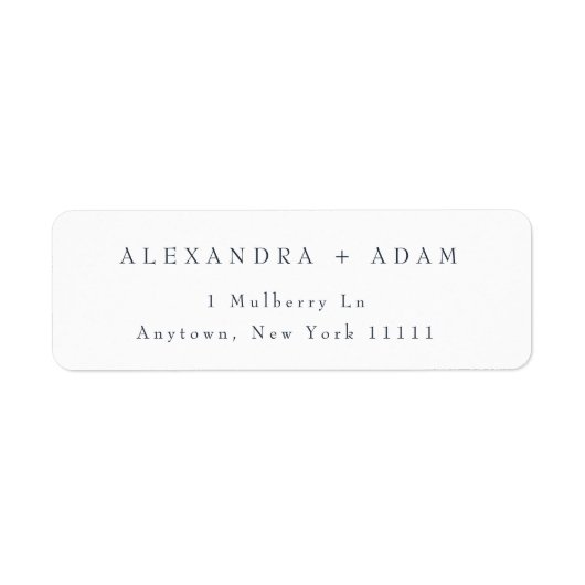 Navy Blue Simple Minimalist Return-adreslabel Etiket (Voorkant)
