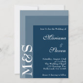 Navy Blue Simple Modern Chic Script Wedding Invita Kaart (Voorkant)