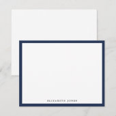 Navy Blue Simple Modern Classic minimalist Notitiekaartje (Voorkant / Achterkant)