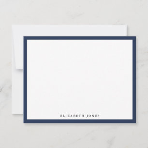 Navy Blue Simple Modern Classic minimalist Notitiekaartje
