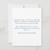 Navy Blue Simple Modern-foto Hartelijk dank Bedankkaart (Achterkant)