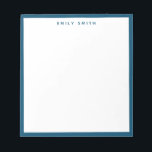 Navy Blue Simple Modern Notitieblok<br><div class="desc">Navy Blue Simple Modern Professional Border Notitieblok</div>