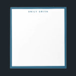 Navy Blue Simple Modern Notitieblok<br><div class="desc">Navy Blue Simple Modern Professional Border Notitieblok</div>