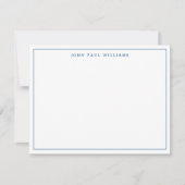 Navy Blue Simple Modern Professional Thin Border Notitiekaartje (Voorkant)