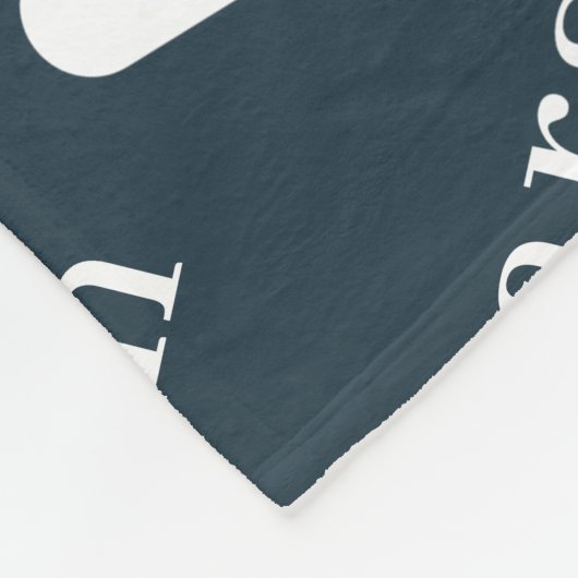 Navy Blue Simple Personalized Herhalingsnaam Fleece Deken (Hoek)