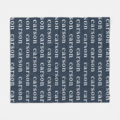 Navy Blue Simple Personalized Herhalingsnaam Fleece Deken (Voorkant (Horizontaal))
