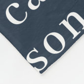 Navy Blue Simple Personalized Herhalingsnaam Fleece Deken (Hoek)