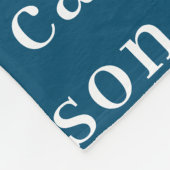 Navy Blue Simple Personalized Herhalingsnaam Fleece Deken (Hoek)