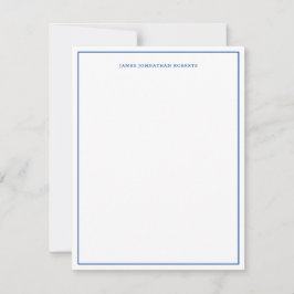 Navy Blue Simple Professional Modern Border Notitiekaartje
