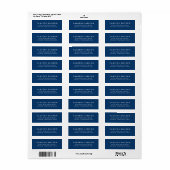 Navy Blue Simple San Serif Typografie Etiket (Full Sheet)