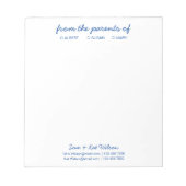  Navy Blue Simple Script van de ouders van  Notitieblok (Voorkant)