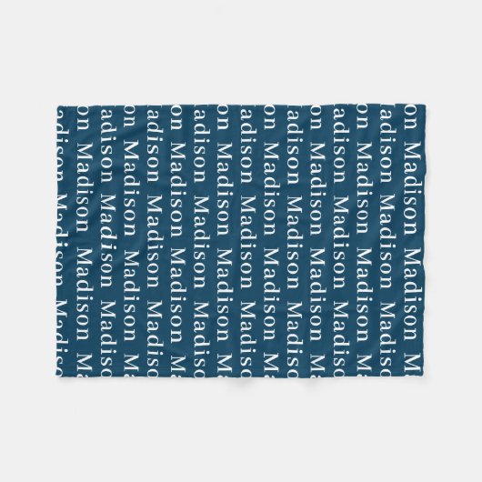 Navy Blue Simple Specialized Baby Name Fleece Deken (Voorkant (Horizontaal))
