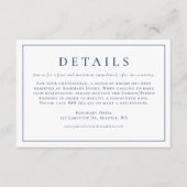 Navy Blue Simple Typography Formal Wedding Details Informatiekaartje (Voorkant)