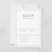Navy Blue Simple Typography Formal Wedding RSVP Kaartje (Voorkant)