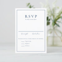 Navy Blue Simple Typography Formal Wedding