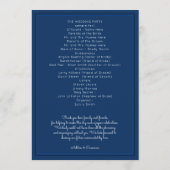 Navy Blue Simple Wedding Program Sjabloon (Achterkant)