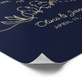 Navy Blue Simple Wedding Welcome Poster (Hoek)