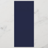 Navy Blue Sinaasappel & Cream Elegant Luxe Huwelij Menu (Achterkant)