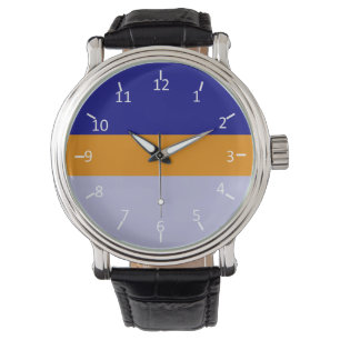 Navy Blue, Sinaasappel en Periwinkle Horloge