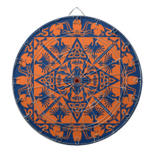 Navy Blue Sinaasappel Keltische Middeleeuwse Fanta Dartbord